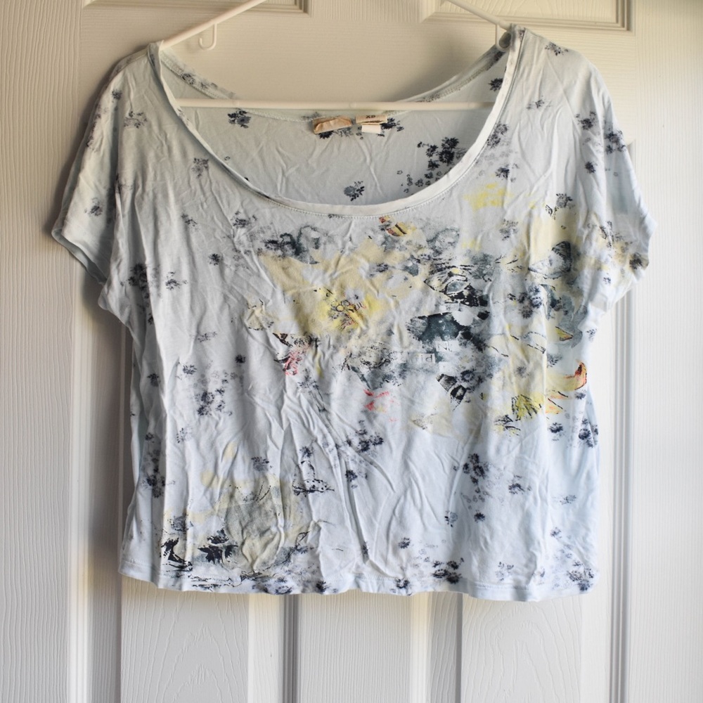 CLEARANCE❗ Light Blue Floral Printed Top - XS